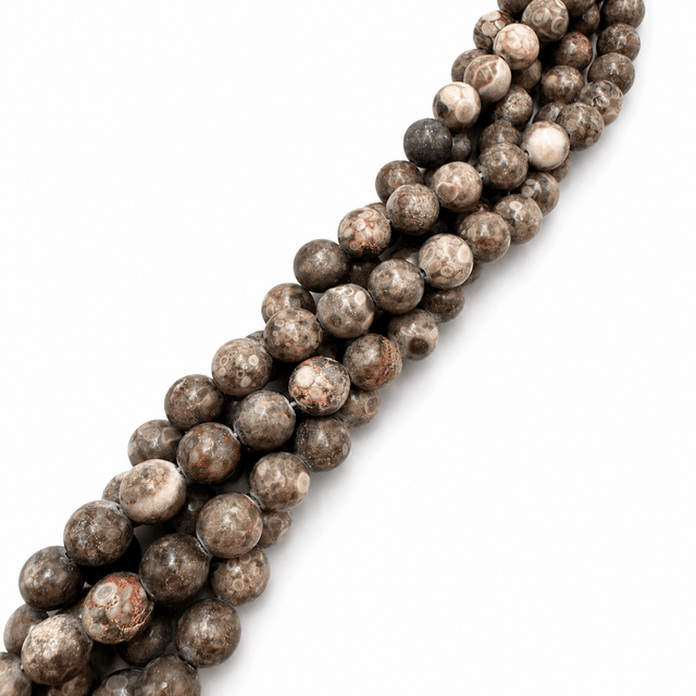Auktion A......Maifan Sten – Brun, Runde (10mm) - Uniq Perler - 2078
