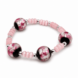 Auktion A.....Sølvfolie Glasperler – Pearl Pink, Runde (14x13mm) 4 Stk - Uniq Perler - 118622