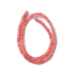Auktion A......Weißer Jade – Hellkoralle, Fassform (6x4,5mm) - Uniq Perler - 115909