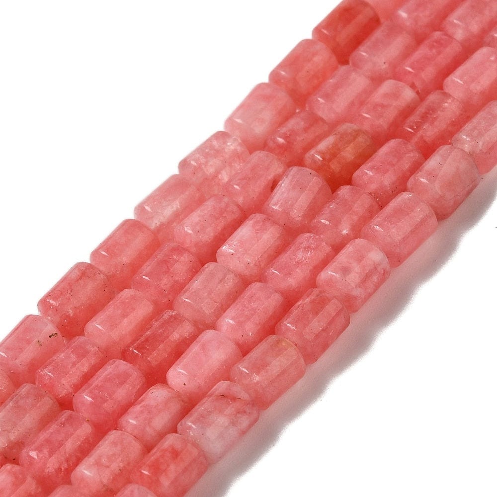 Auktion A......White Jade – Lys Koral, Tøndeform (6x4,5mm) - Uniq Perler - 115909