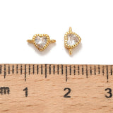 Auktion B....Connector/mellemled Hjerter med Zirkonia – Vandfast 18K forgyldt (4,5x7,5mm)2 stk. - Uniq Perler - 122136