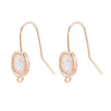 Auktion B......Ørekroge Med Klar Zirkonia Sten - 18K Forgyldt (21x8mm) - Uniq Perler - 115936