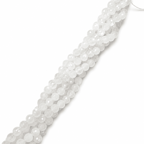 Auktion D......Bjergkrystal Perler – Facetterede, Runde (8mm) - Uniq Perler - 121708