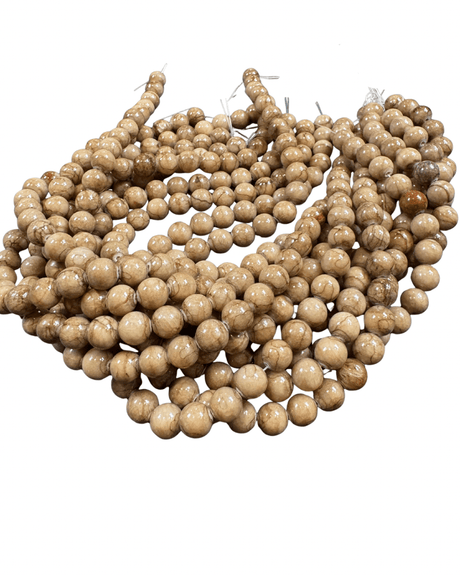 Auktion D.....Runde Jade Perler – Coffee Brun (10mm) - Uniq Perler - 116120