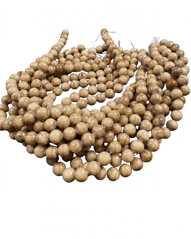 Auktion D.....Runde Jade Perler – Coffee Brun (10mm) - Uniq Perler - 116120