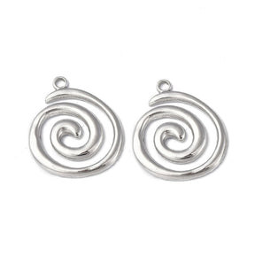 Auction D.....Water-resistant Spiral Pendant - Steel (23x19mm) - Uniq Perler - 114812