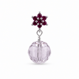 Auktion E.....Blomster Ørestikkere – Cerise Zirkonia, Platinium (9.5mm) - Uniq Perler - 117850