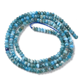 Auktion F.....Apatit – Blau, facettierte Rondelle (3x2mm) - Uniq Perler - 491129