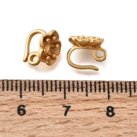 Auktion G…Blomster Bails – 24K Langtidsholdbar Forgyldt Messing (9,5x8x7mm) 2 stk. - Uniq Perler - 121947