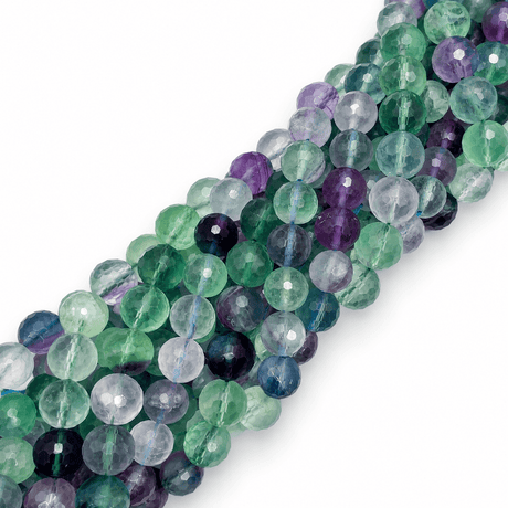 Auktion H......Fluorit Perler – Facetterede, Runde (10mm)2.sort - Uniq Perler - 116976