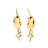 Auktion J......Bønneformet Ørestikkere Med Langtidsholdbar Forgyldt Messing (19mm) - Uniq Perler - 115961