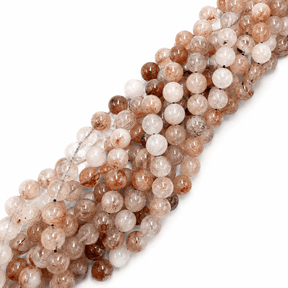 Auktion J.....Rutileret Kvarts – Sort Guld Rutileret, Runde (10mm) - Uniq Perler - 116497