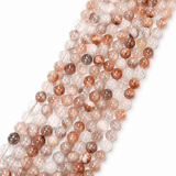 Auktion J.....Rutileret Kvarts – Sort Guld Rutileret, Runde (10mm) - Uniq Perler - 116497