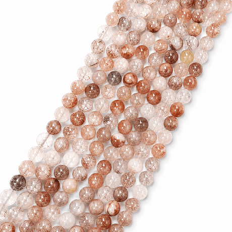 Auktion J.....Rutileret Kvarts – Sort Guld Rutileret, Runde (10mm) - Uniq Perler - 116497