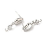 Auktion K.......Bønneformet Ørestikkere Med Langtidsholdbar Platinbelagt Messing (19mm) - Uniq Perler - 115962