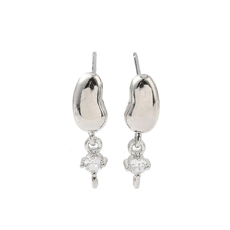 Auktion K.......Bønneformet Ørestikkere Med Langtidsholdbar Platinbelagt Messing (19mm) - Uniq Perler - 115962