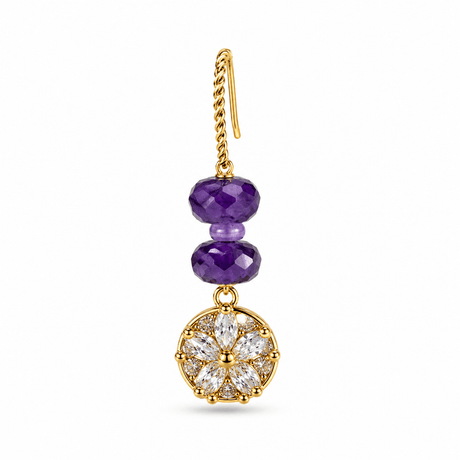 Auktion K.....Vandfast Blomster Vedhæng Med Zirkonia – 18K Forgyldt Messing (14x11.5x4mm) - Uniq Perler - 118755