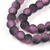 Auktion N......Glasperler – Bordeaux/Pink/Sort, Krakeleret, Frostet (6mm) - Uniq Perler - 116108