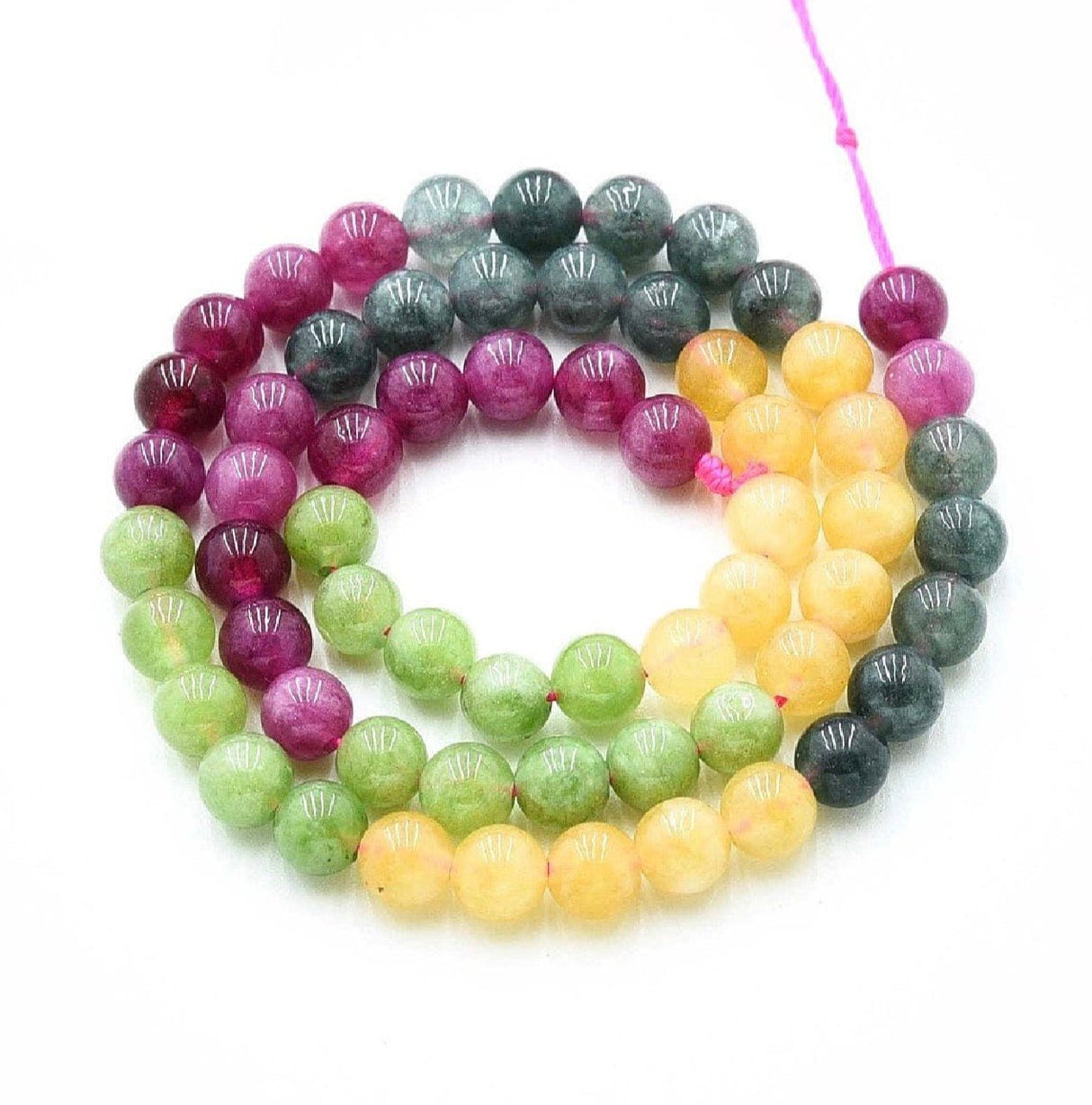 Auktion Ø.....Kvarts Perler – Runde, Farvet Mix (6 - 6,5mm) - Uniq Perler - 115875
