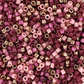 Auksjon O......Miyuki Delica Perler - MIX 122, Mystic Mauve, 11/0 - Uniq Perler - 113330