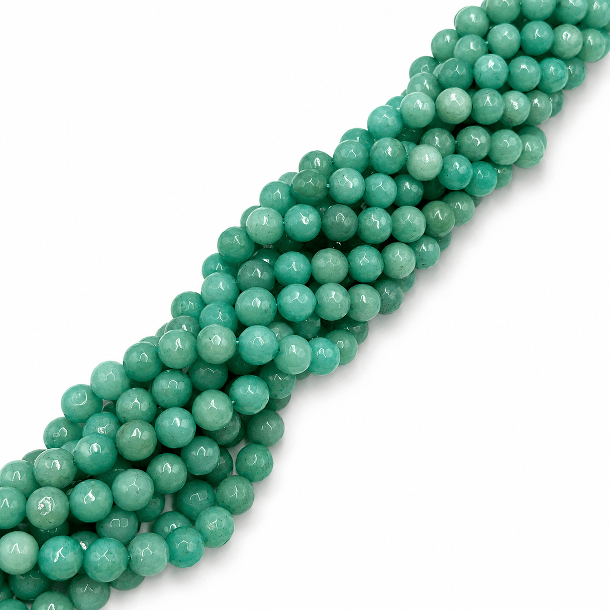 Auktion P......Jade Perler – Turkis, Facetteret Rund (10mm) - Uniq Perler - 125237