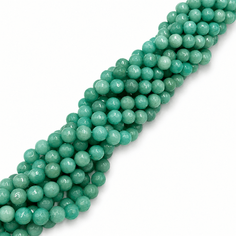 Auktion P......Jade Perler – Turkis, Facetteret Rund (10mm) - Uniq Perler - 125237