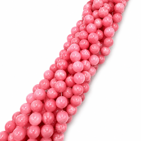 Auktion P.......Mashan Jade Perler – Pink, Rund (10mm) - Uniq Perler - 143372