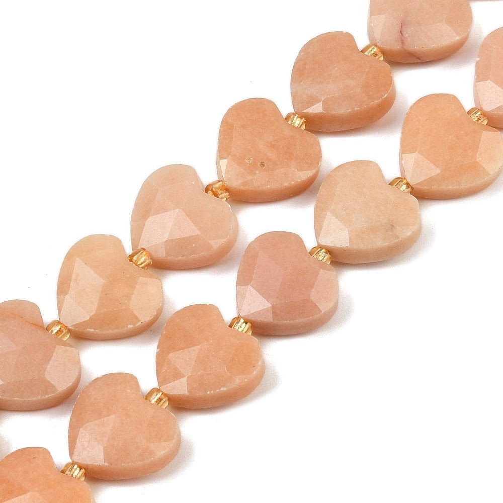 Auktion R.....Jade Hjerter - Facetteret (14,5x13,5x6,5mm) 2 stk - Uniq Perler - 116105