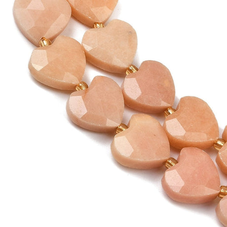 Auktion R.....Jade Hjerter - Facetteret (14,5x13,5x6,5mm) 2 stk - Uniq Perler - 116105