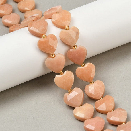 Auktion R.....Jade Hjerter - Facetteret (14,5x13,5x6,5mm) 2 stk - Uniq Perler - 116105