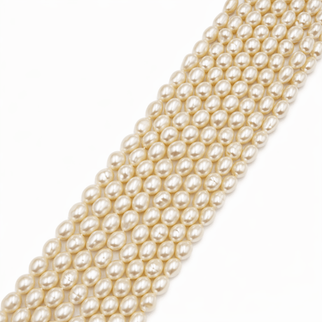 Auktion S......Ferskvandsperler – Rice, Grade AA (7,5x6mm) - Uniq Perler - 1111490419