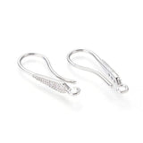 Auktion T......Ørekroge Med Zirkonia Sten, Forsølvet, (24x4mm) - Uniq Perler - 111665