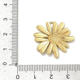 Auktion T.....Vandfast Marguerit Vedhæng – Gul, 18K Forgyldt Stål (24x25x2mm) - Uniq Perler - 121949