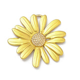 Auktion T.....Vandfast Marguerit Vedhæng – Gul, 18K Forgyldt Stål (24x25x2mm) - Uniq Perler - 121949