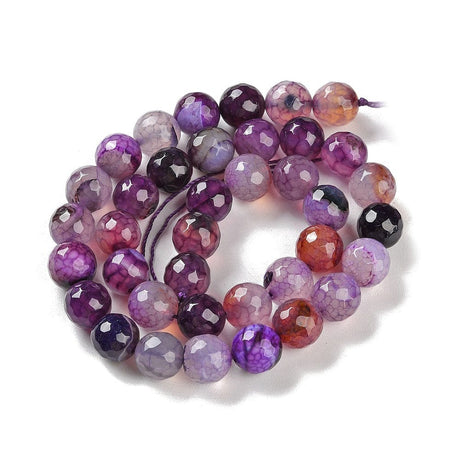 Auktion V....Agat – Lilla, Facetteret (10mm) - Uniq Perler - 113135