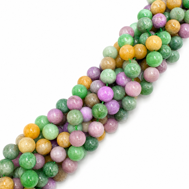 Auktion V.....Kvartsperler – Runde, Farvet Mix (10mm) - Uniq Perler - 115665