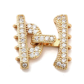 Auktion W......Klappverschluss Verschluss mit Öse - 18K Vergoldet, (18,5x19x5mm) - Uniq Perler - 115928