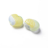 Auktion W.....Glasperler – Hjerte Stribet (20mm, Gul) 2 stk - Uniq Perler - 122112