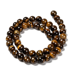 Auktion W.....Tigerauge Stein – Braun, Rund (8mm) - Uniq Perler - 565636