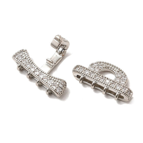 Auktion X........Fold Over Lås Med Øjne - Platin Farvet (18,5x19x5mm) - Uniq Perler - 115929