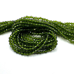 Auction X......Glass beads - Faceted, Olive Green, (3mm) - Uniq Perler - 10089