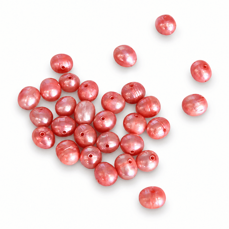 Auktion Y.......Farvet Ferskvandsperle - Rosa,5-6mm (Enkelt Perle) - Uniq Perler - 625543