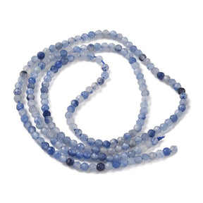 Aventurin – Blau, Rund Facettiert (2,5mm) - Uniq Perler - 114926