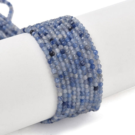 Aventurin – Blå, Rund Facetteret (2,5mm) - Uniq Perler - 114926