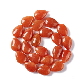 Aventurine Drops, Burnt Orange, 14x19mm - Uniq Perler - 112836