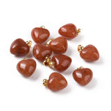 Aventurin Hjerte Vedhæng – Messing,(18x15mm) - Uniq Perler - 