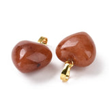 Aventurin Hjerte Vedhæng – Messing,(18x15mm) - Uniq Perler - 