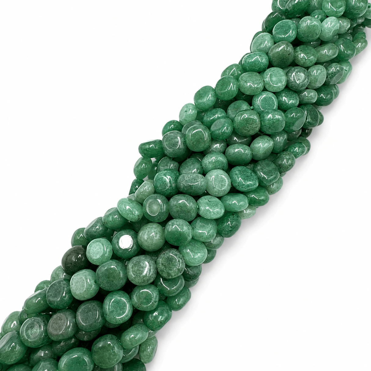 Aventurin – Nugget, Grøn (8 - 12mm) - Uniq Perler - 116233