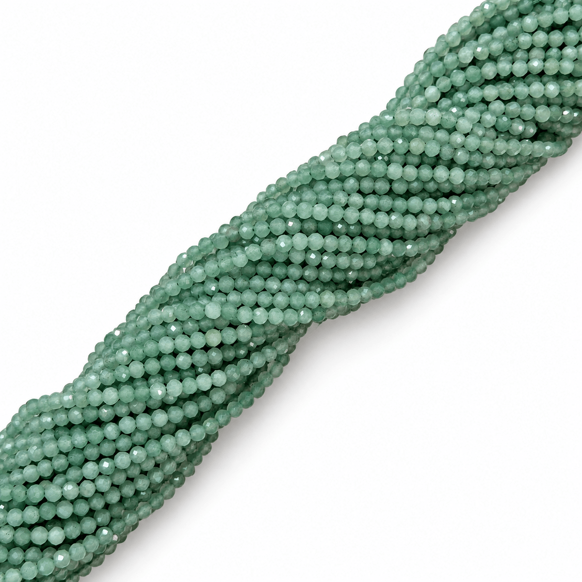 Aventurin Perler – Grøn, Facetterede, Grade A (4mm) - Uniq Perler - 125629