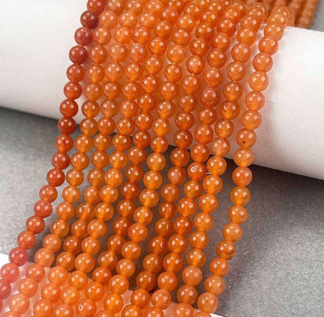 Aventurin Perler – Rød, Runde (3mm) Grade A - Uniq Perler - 123810